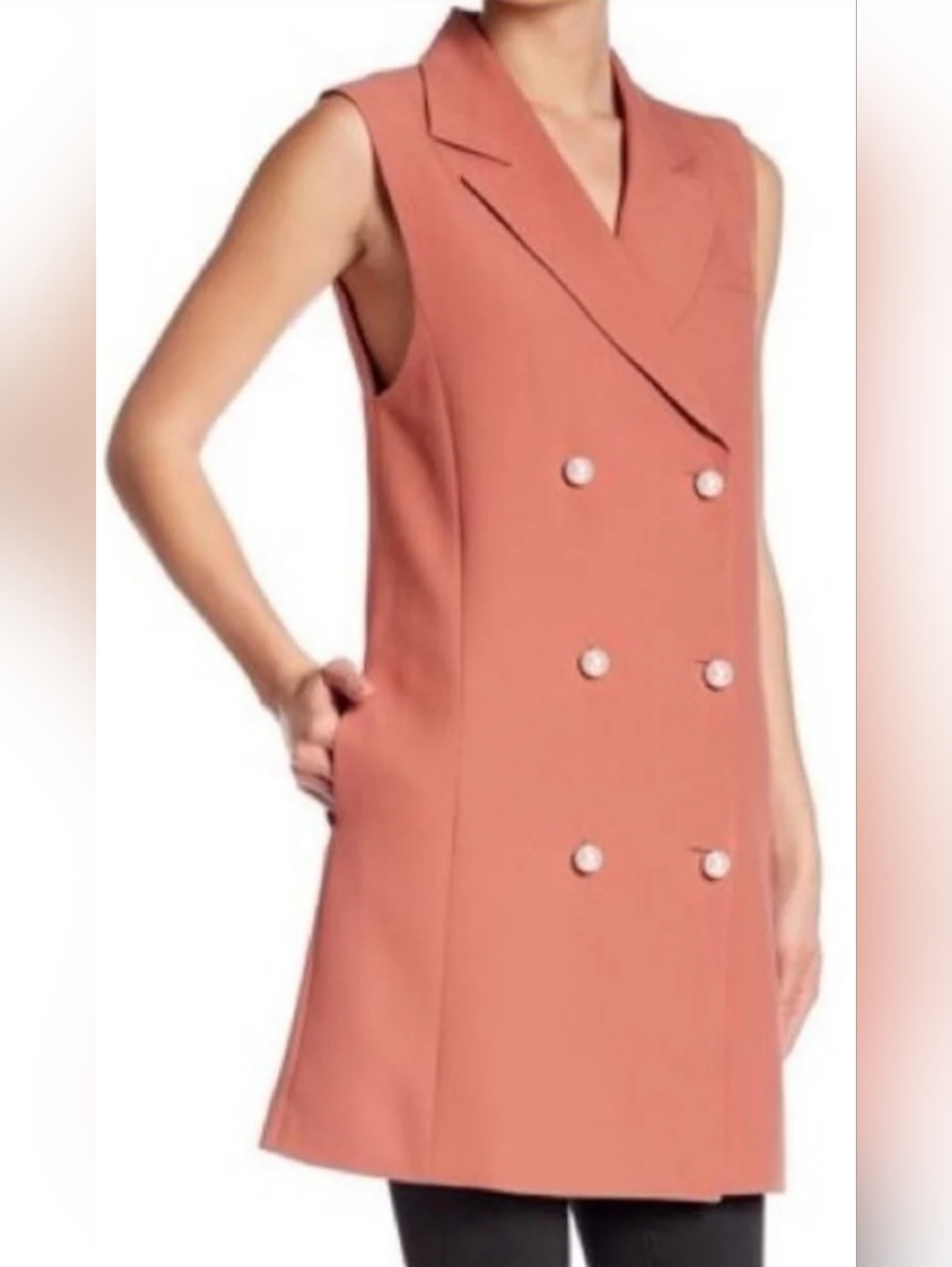 Free Press Sleeveless Blazer Trench